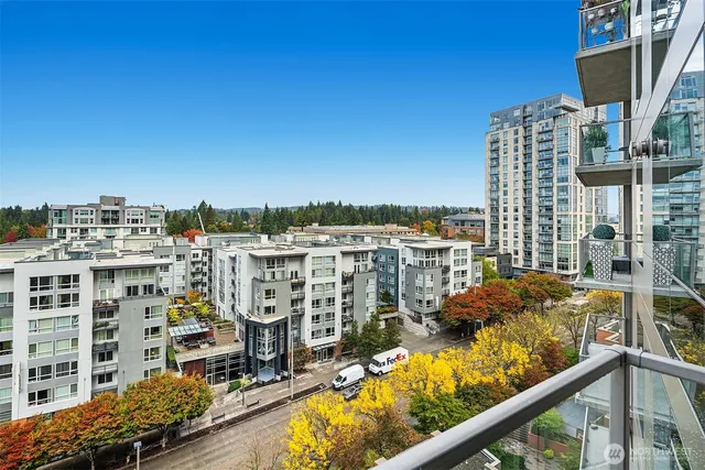 a view of a city with tall buildings