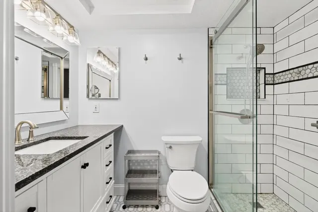 a bathroom with a shower