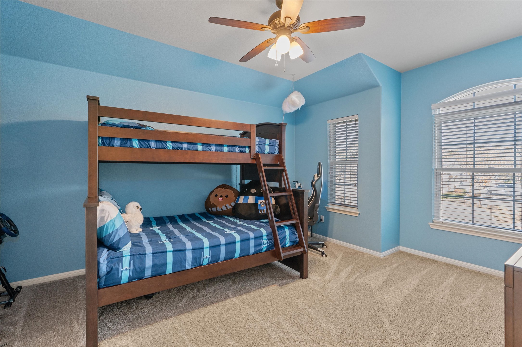 3736 Cerulean Way Round Rock, TX 78681 - Photo 27 of 36 Bedroom with light carpet and a ceiling fan