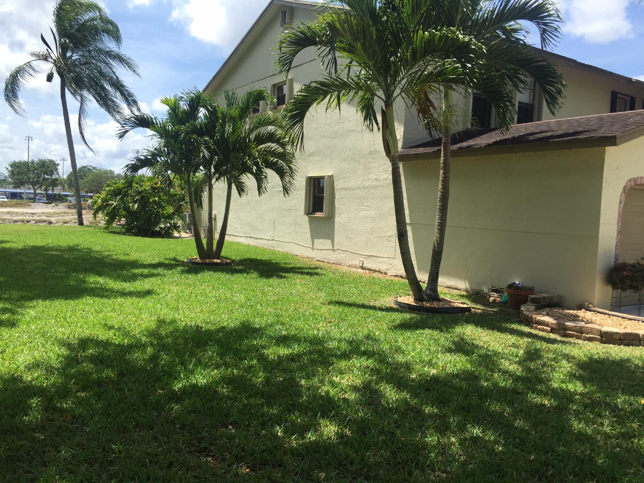 8904 Southwest 22nd Street, Unit H Boca Raton, FL 33433 - Photo 3 of 30 a backyard of a house with plants and palm trees
