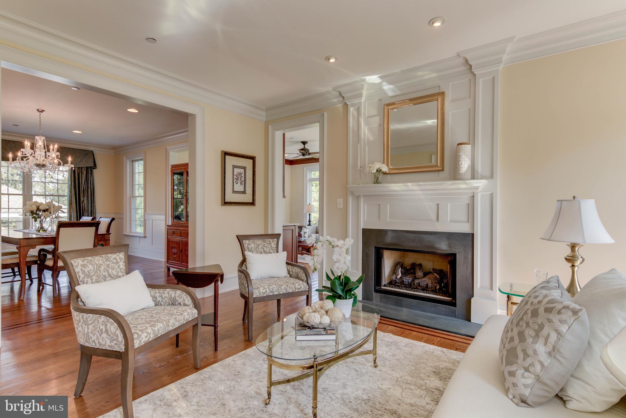 Lovely formal living room with gas fireplace