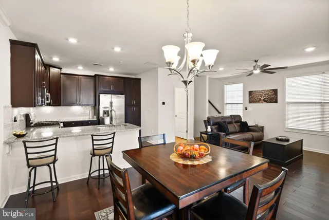 a view of a dining room and livingroom view