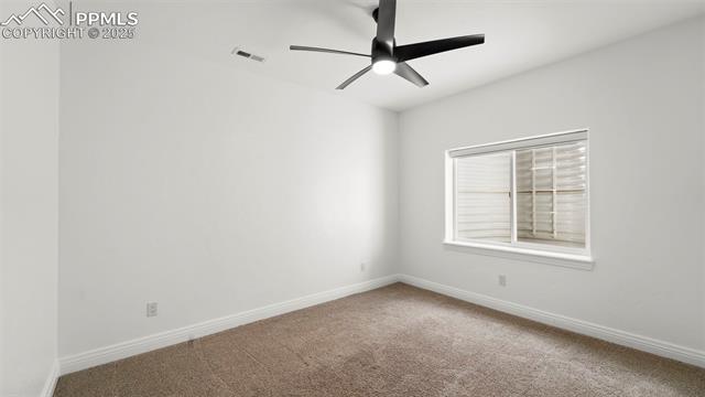 13625 Random Ridge View Colorado Springs, CO 80921 - Photo 31 of 50 Unfurnished room with carpet flooring and ceiling fan