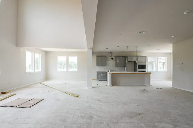 a view of kitchen and windows