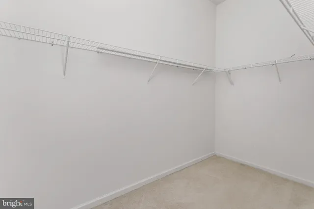 a view of an empty walk in closet