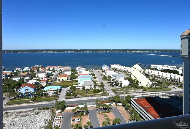 a view of a balcony with an ocean view