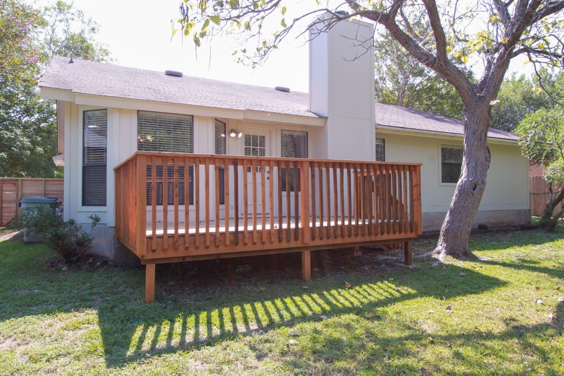 605 Timber Trail Cedar Park, TX 78613 - Photo 36 of 36 a view of a deck with a yard