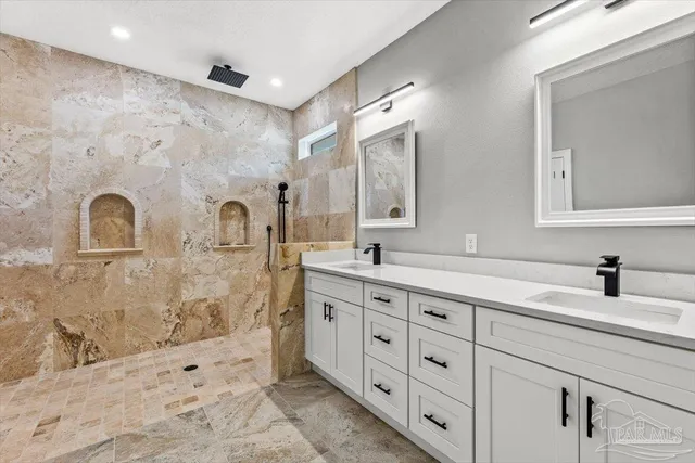 a bathroom with a shower