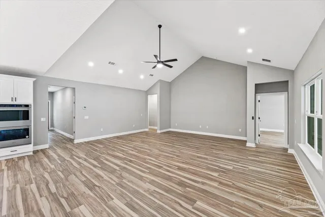 a view of a livingroom with a staircase