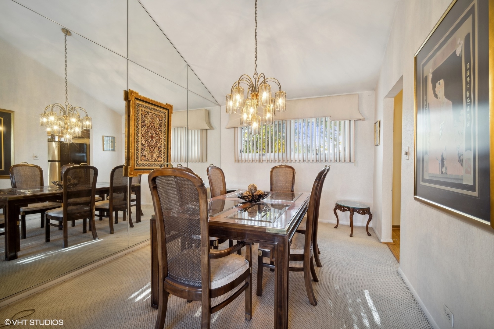 7933 Beckwith Road Morton Grove, IL 60053 - Photo 8 of 32 a view of a dining room with furniture and chandelier