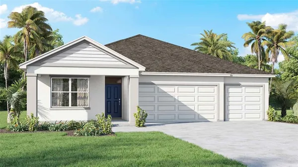 front view of a house with a yard