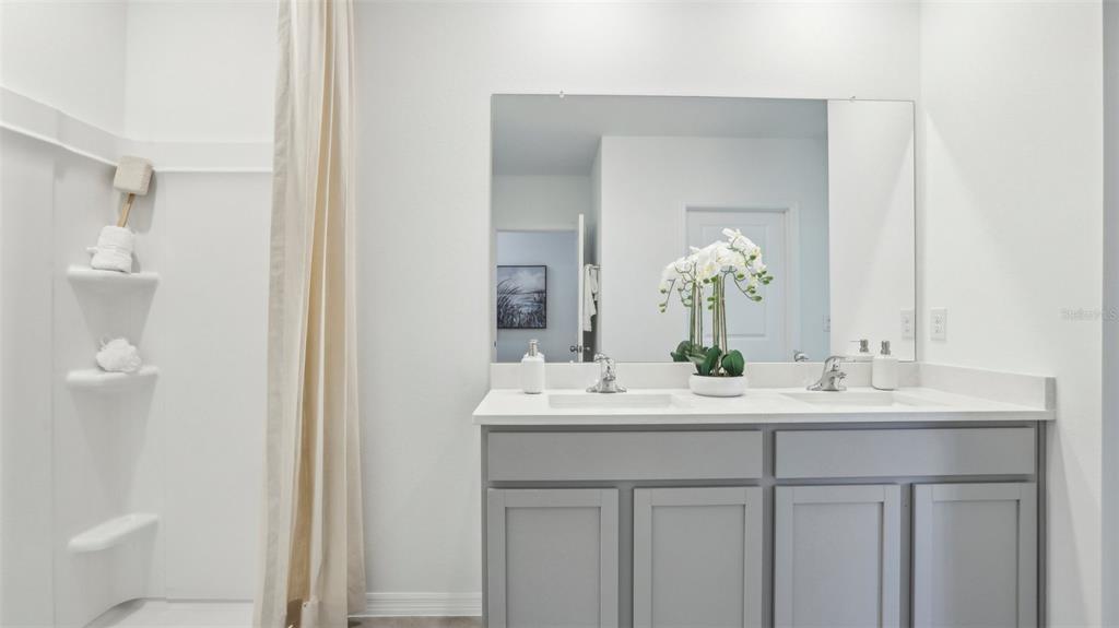 35446 Brick Church Loop Dade City, FL 33525 - Photo 21 of 25 a bathroom with a double vanity sink and a mirror