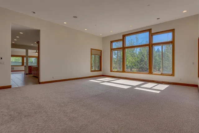 a view of a livingroom with a large window
