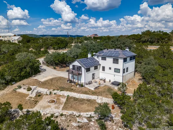 an aerial view of a house