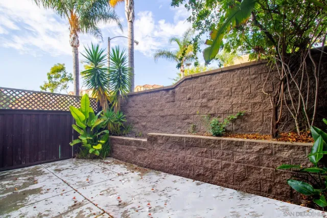 a plants with wooden fence