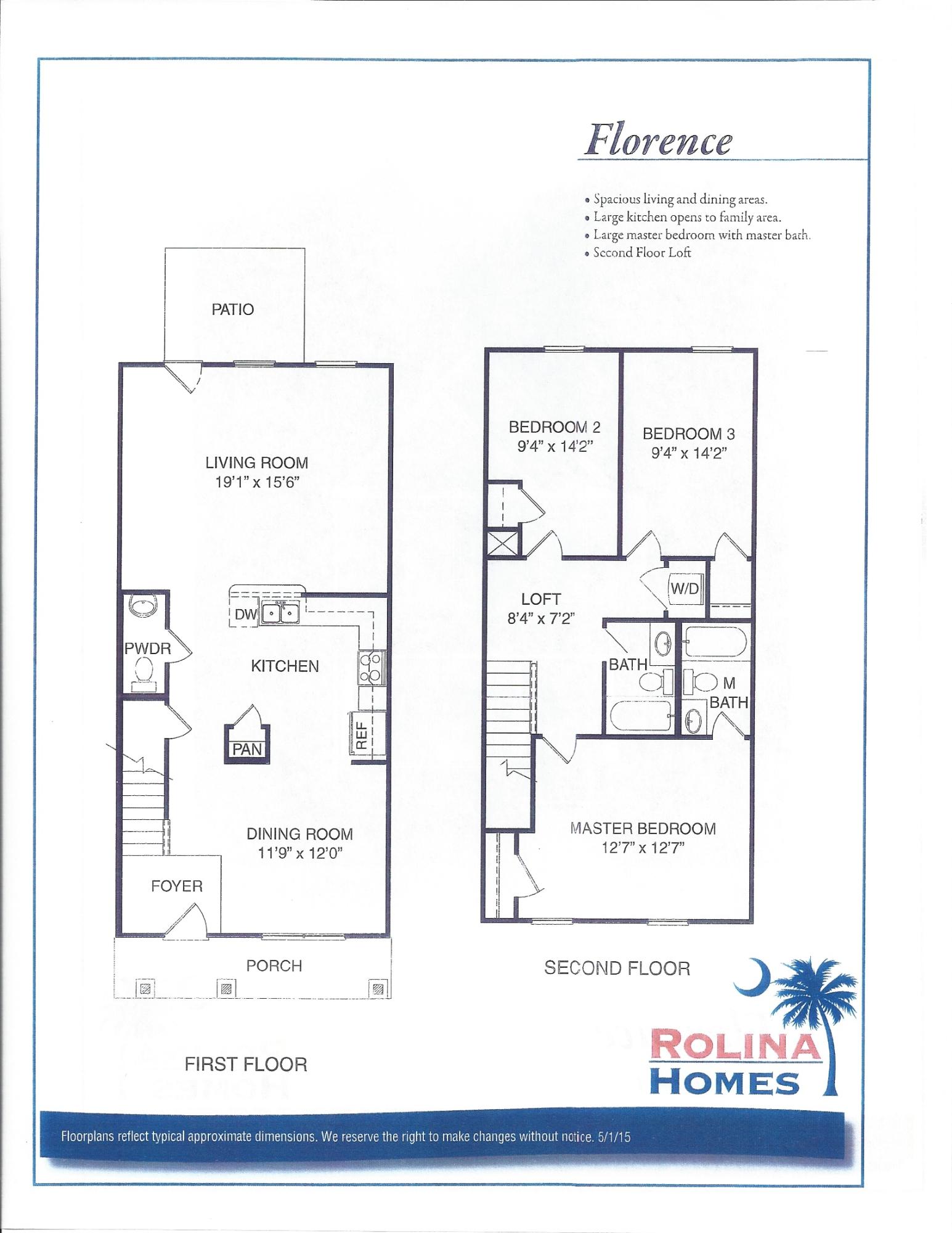 172 Woodward Road, Unit 60 Goose Creek, SC 29445 - Photo 8 of 8 Florence floor plan