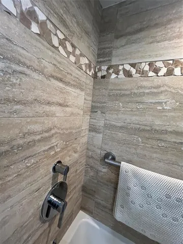 a room with washing machine