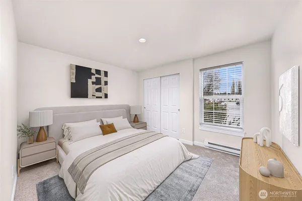 an empty room with a natural light