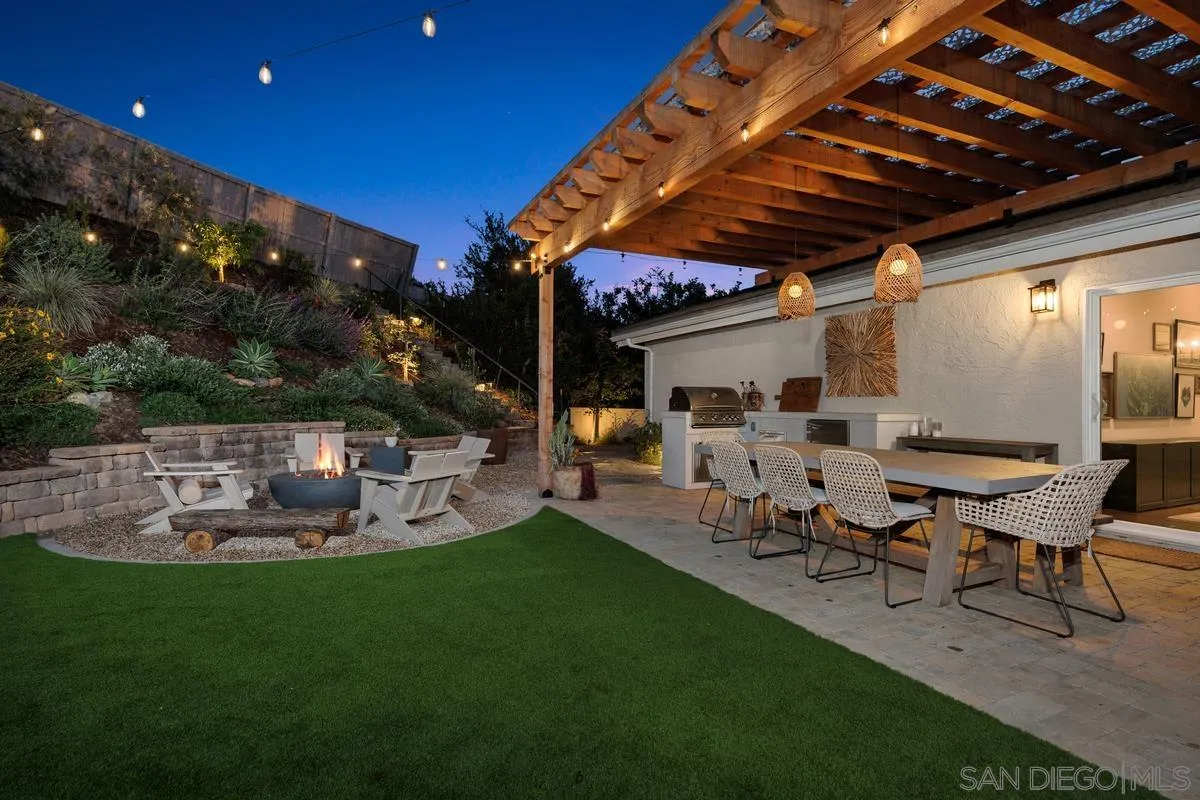 3343 Del Rio Court Carlsbad, CA 92009 - Photo 28 of 33 a view of a backyard with table and chairs with a patio