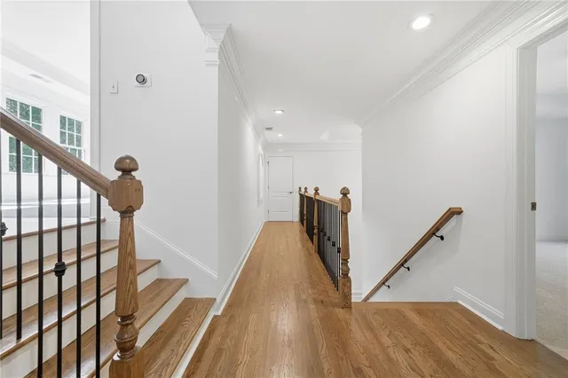 a view of entryway with wooden floor