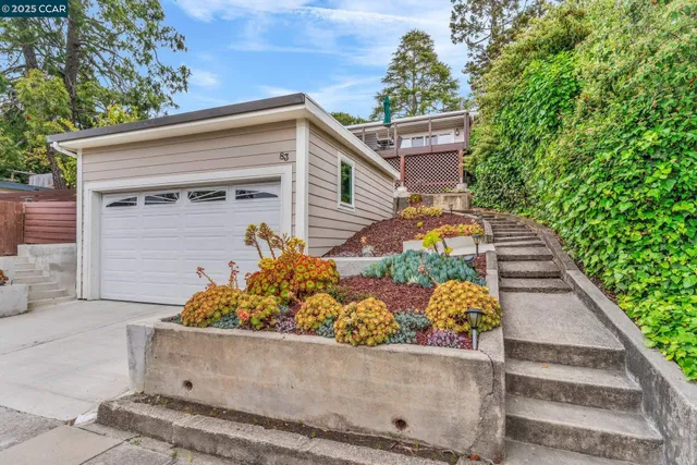 front view of a house with a street