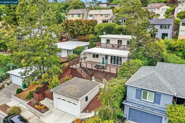 an aerial view of a house