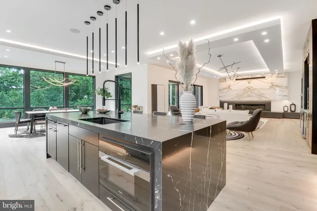 a view of a big room with wooden floor