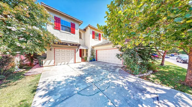 a sign that is on a tree in front of it