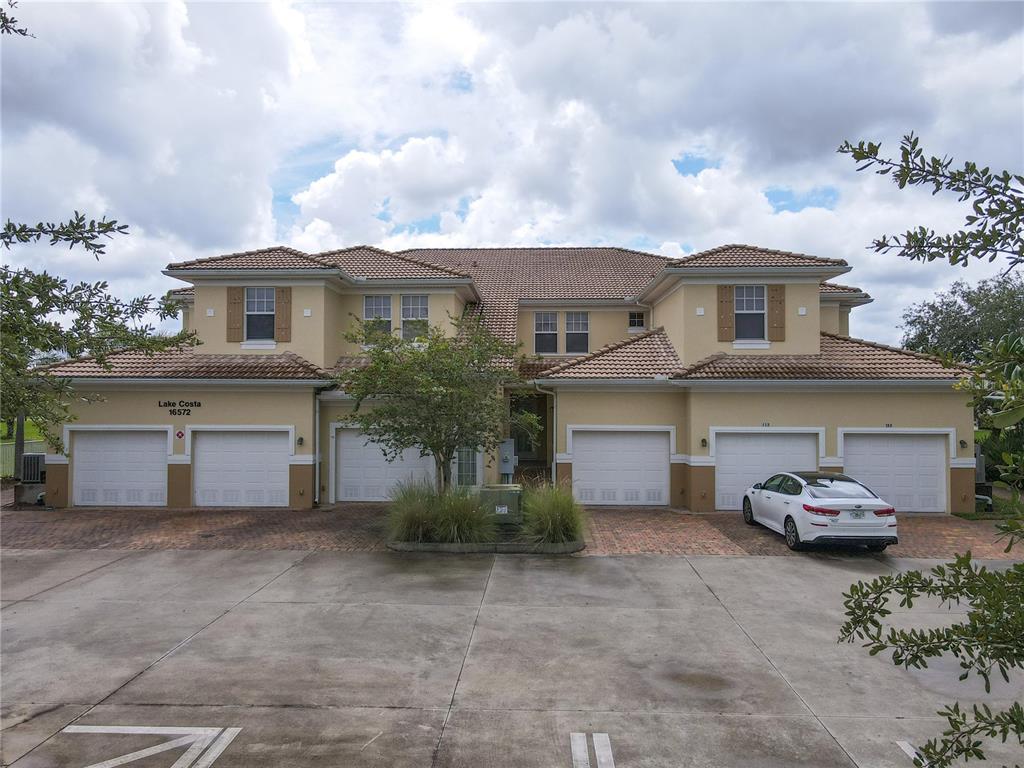 a car parked in front of a house
