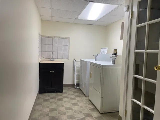 a room with a washer and dryer