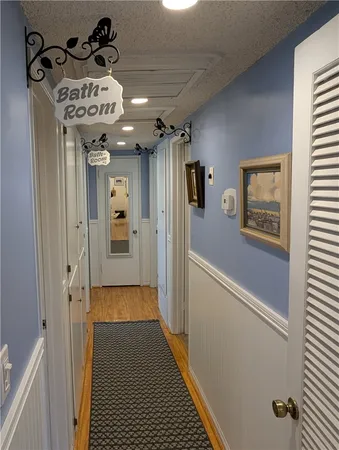 a view of a hallway with a elevator