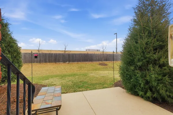 a view of a balcony with an outdoor space