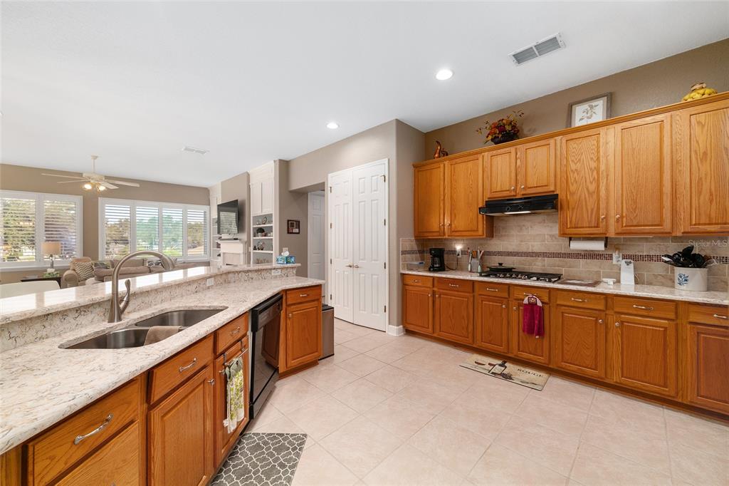 9479 Southeast 130th Street Road Summerfield, FL 34491 - Photo 17 of 67 a large kitchen with stainless steel appliances granite countertop a sink and cabinets