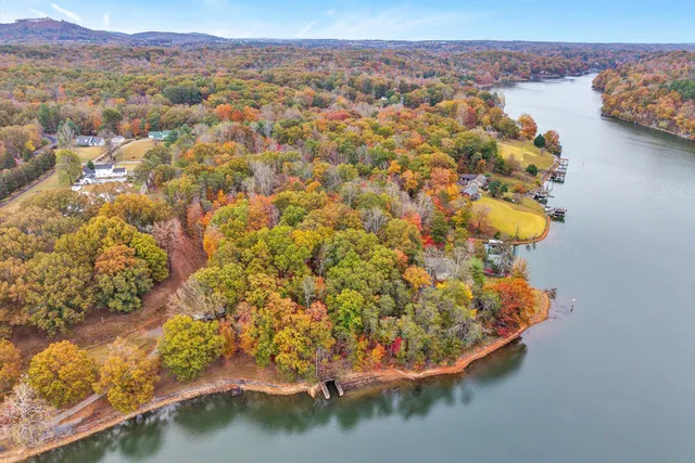 a view of a lake with a mountain