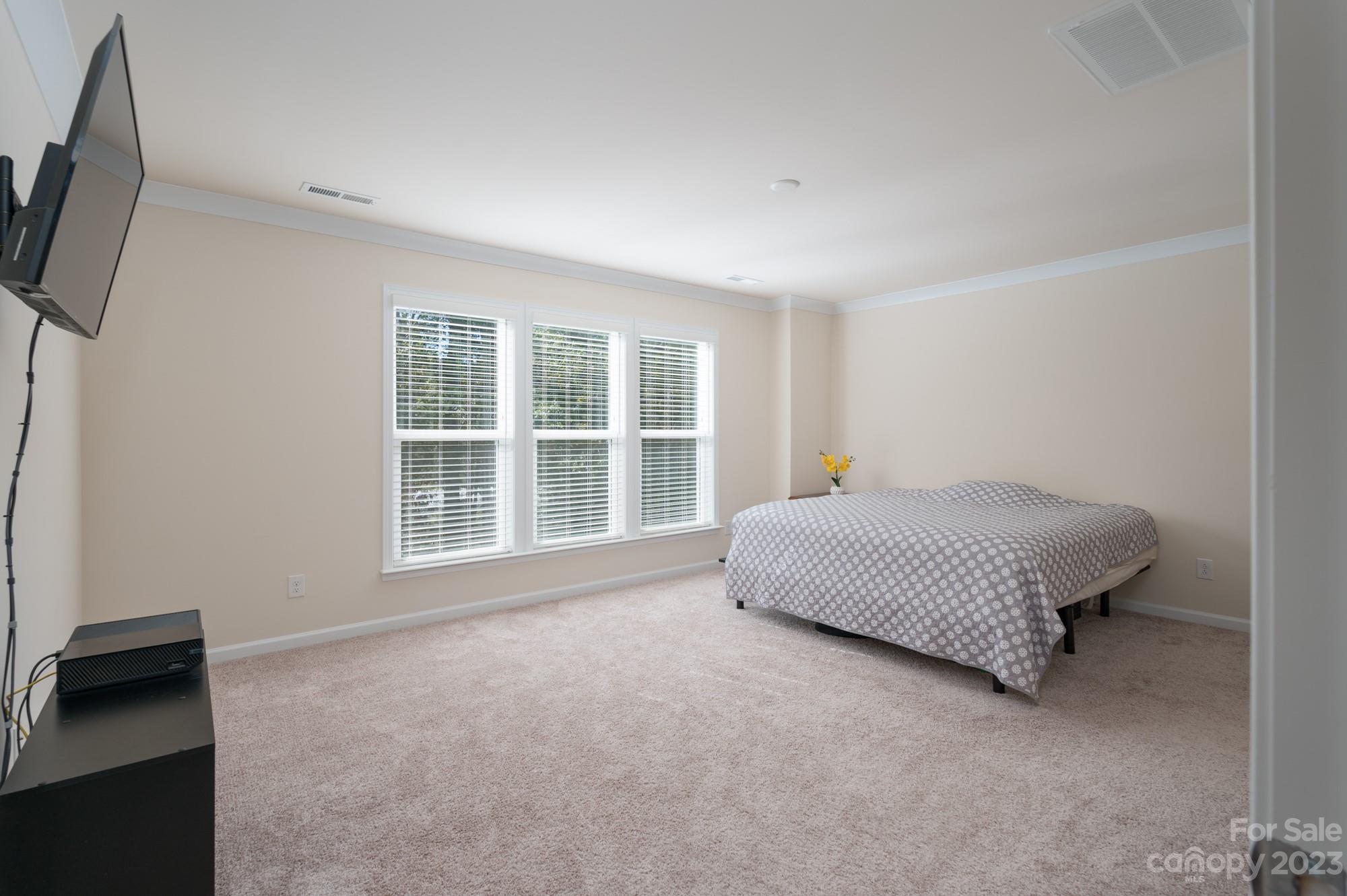 467 Hunters Dance Road Fort Mill, SC 29708 - Photo 11 of 28 a bedroom with a bed and a flat tv screen on the dresser