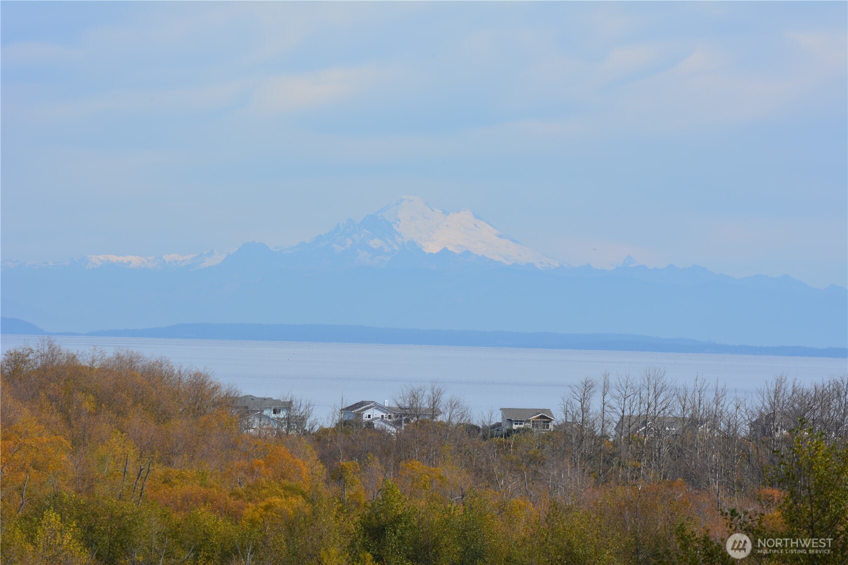 a view of lake and mountain