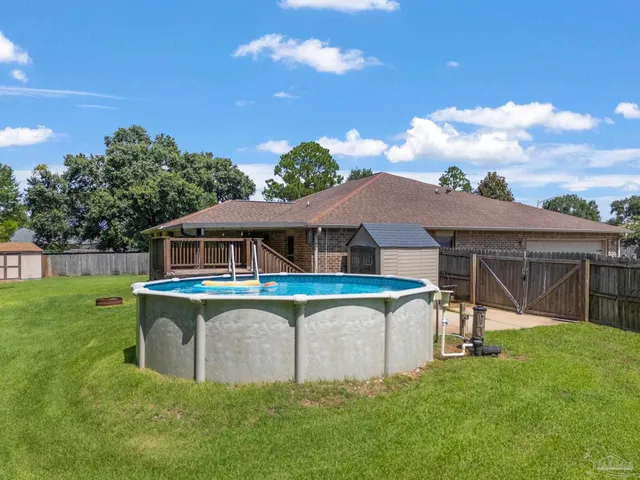 a backyard of a house