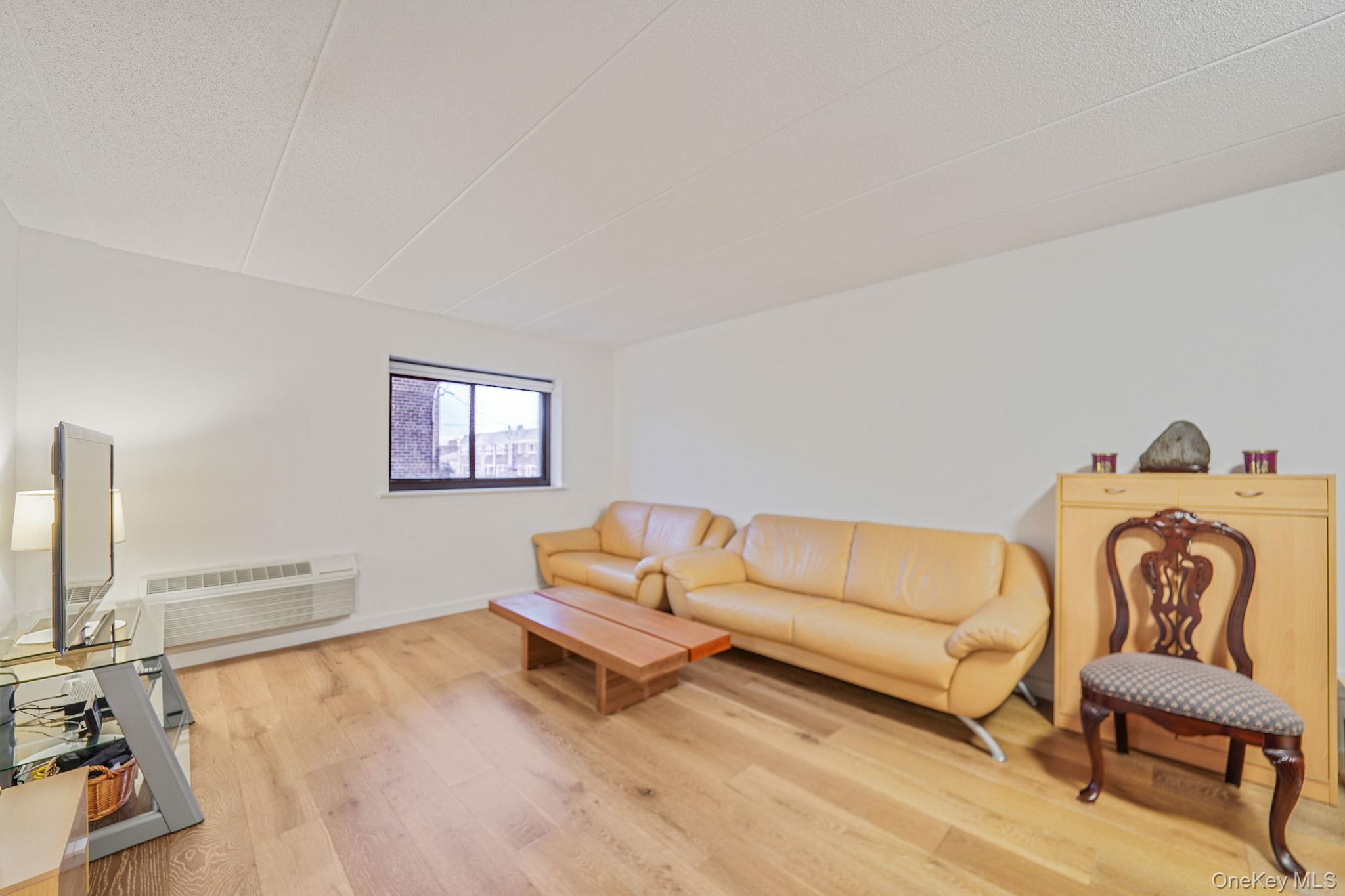 213-02 42nd Avenue, Unit 2A Queens, NY 11361 - Photo 9 of 24 a living room with furniture and a flat screen tv