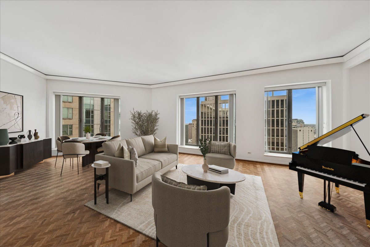 950 North Michigan Avenue, Unit 3104 Chicago, IL 60611 - Photo 7 of 28 a living room with furniture and a window