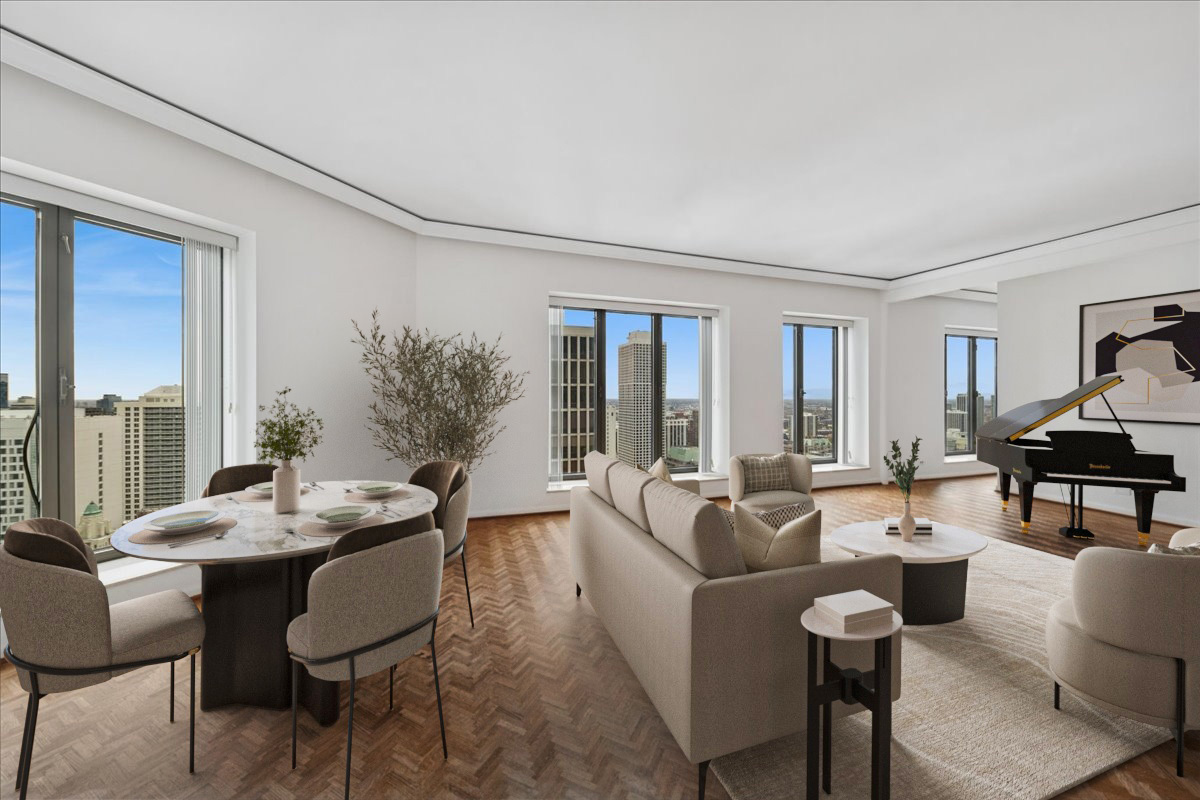 950 North Michigan Avenue, Unit 3104 Chicago, IL 60611 - Photo 9 of 28 a view of a dining room with furniture window and outside view