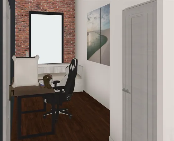 a workspace with furniture and window