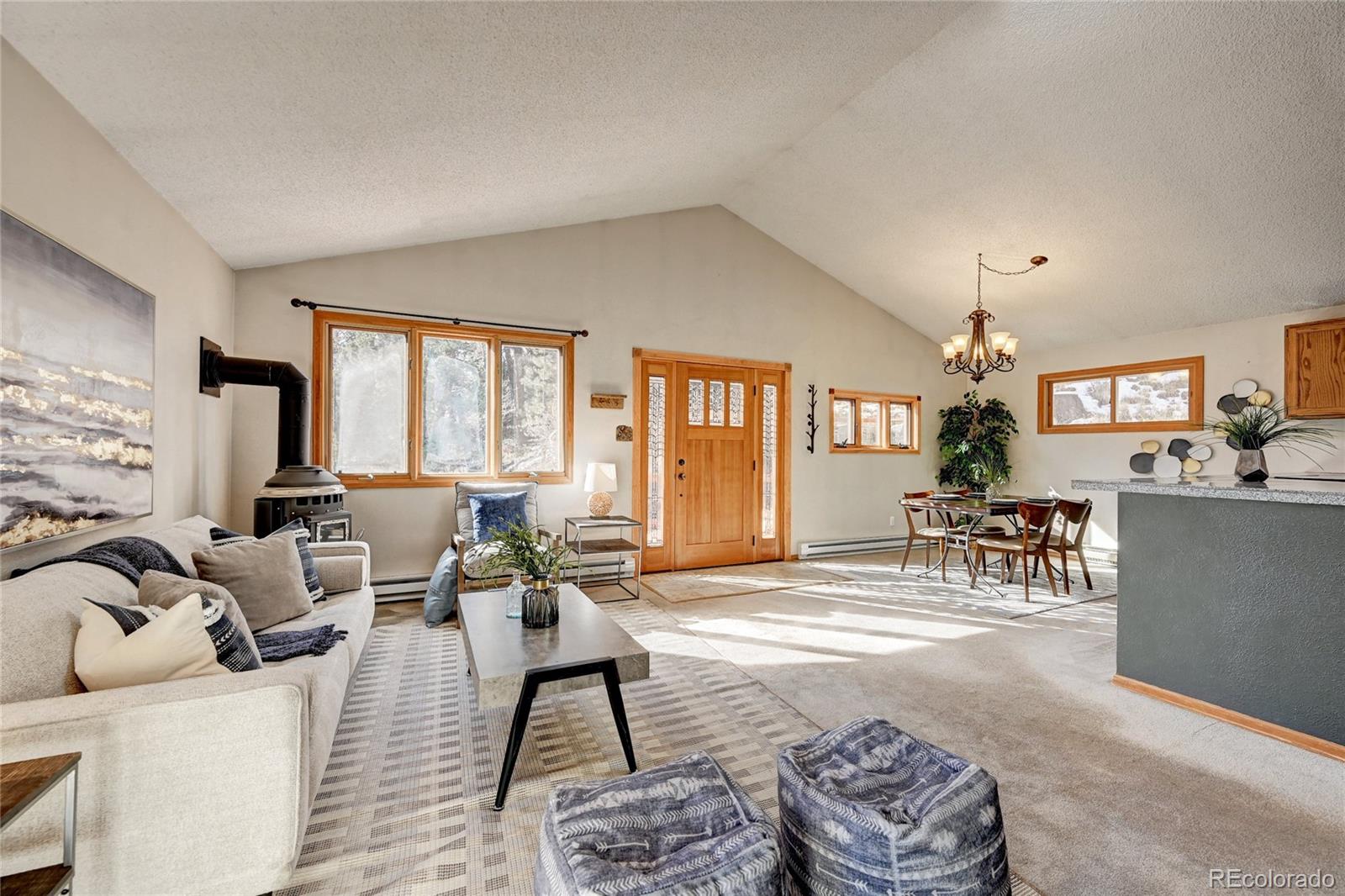 32856 Timber Ridge Road Evergreen, CO 80439 - Photo 5 of 41 a living room with furniture and a large window