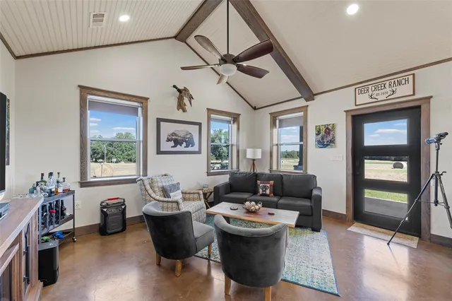 a living room with furniture