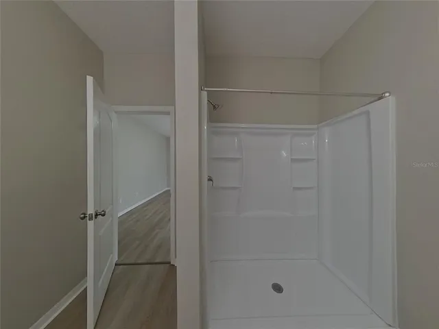 a bathroom with a shower