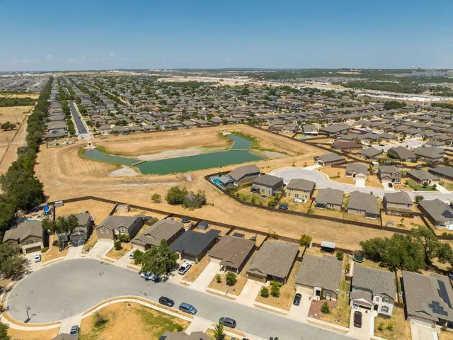 an aerial view of a house