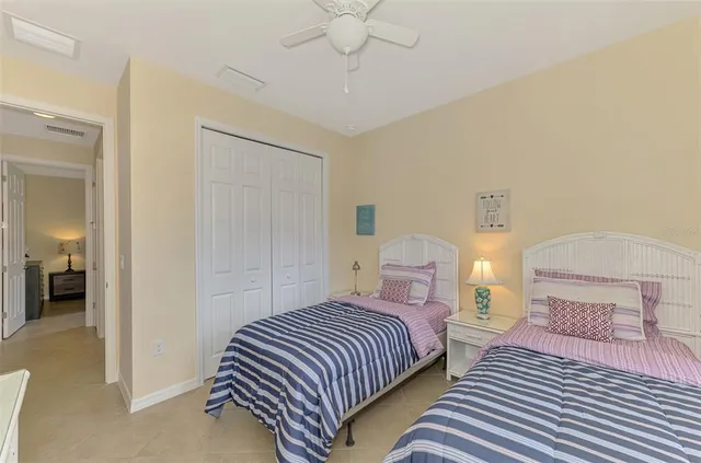 a view of a lake with a yard