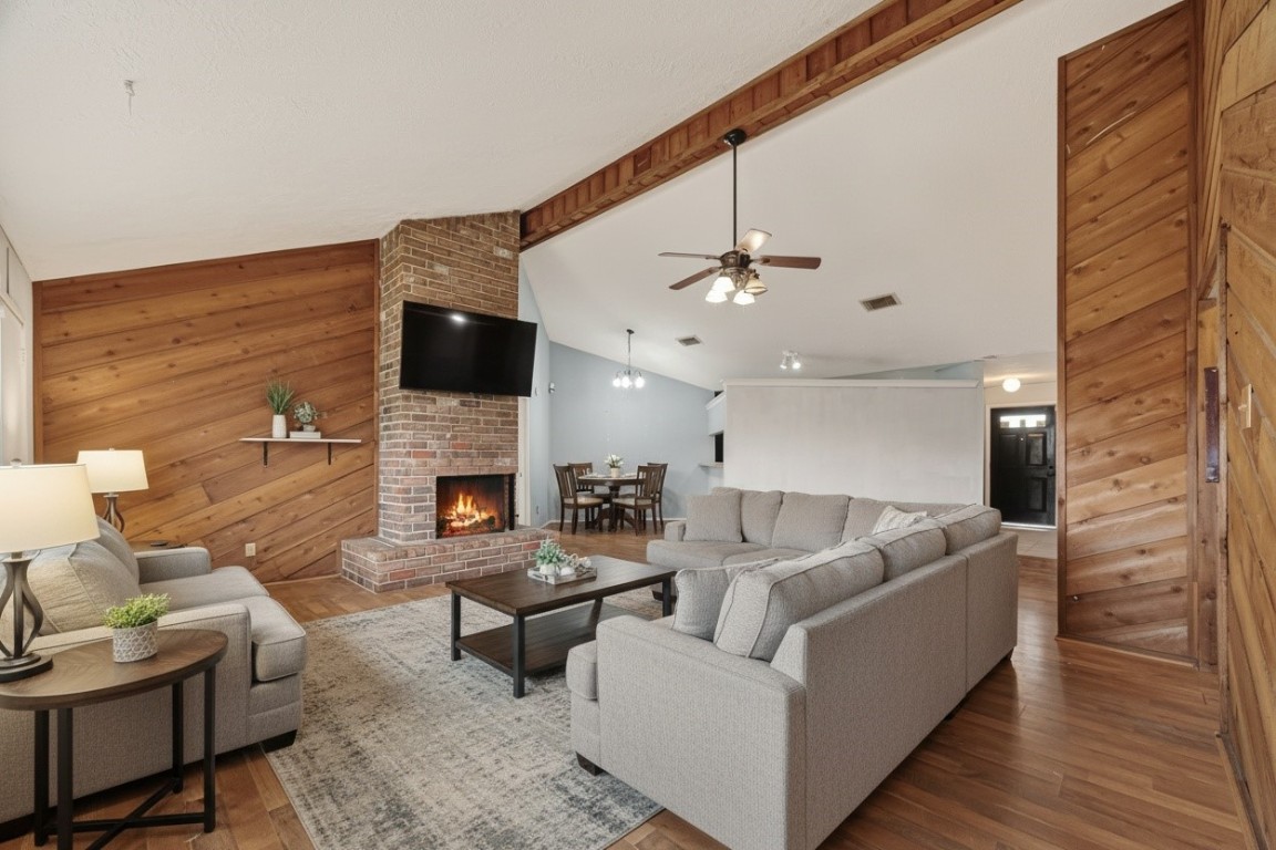10135 Shell Rock Road La Porte, TX 77571 - Photo 2 of 17 a living room with furniture and a fireplace