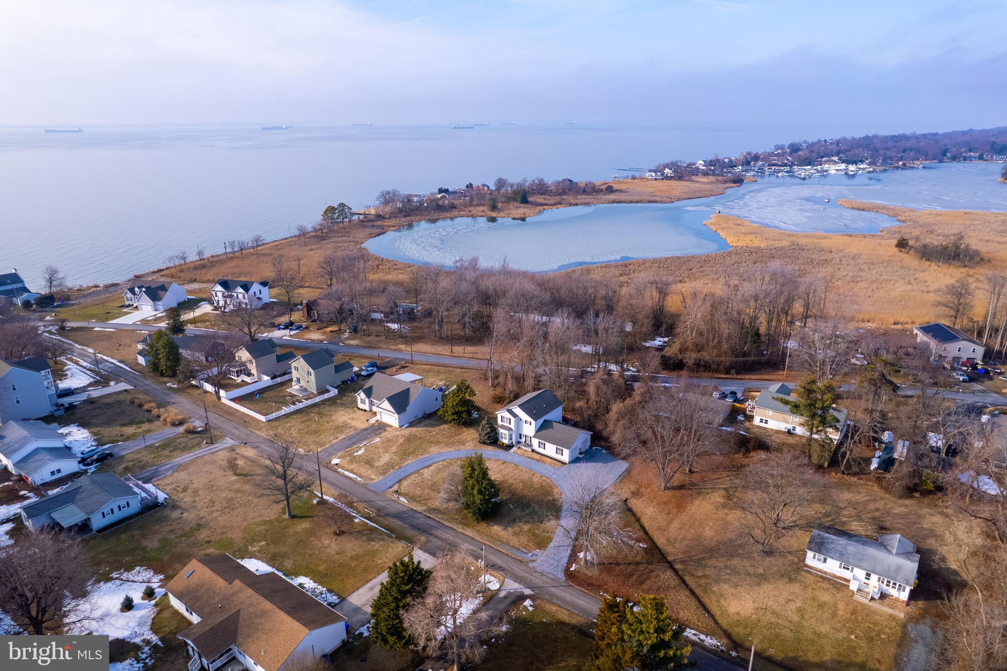 326 South Carolina Road Stevensville, MD 21666 - Photo 45 of 48 an aerial view of a city and lake view