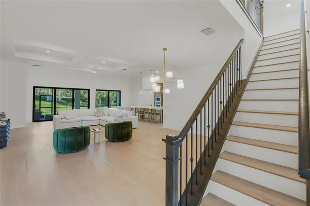 a room with a table and dryer