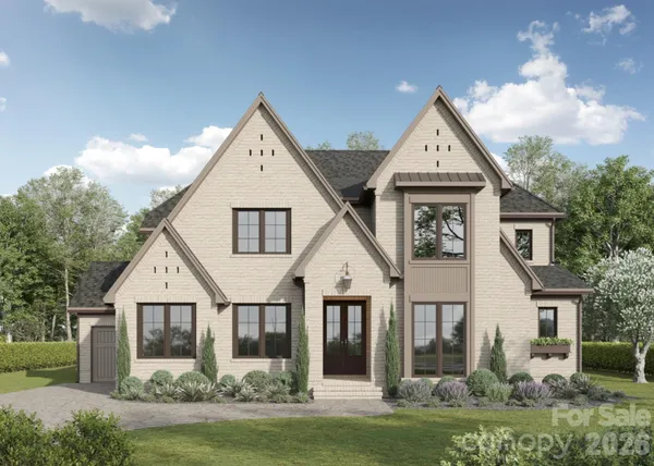 a view of a big house with garden